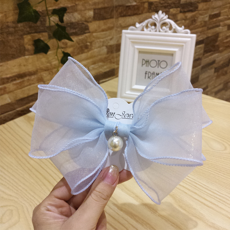 韩版纯手工蝴蝶结发夹日系公主后脑勺发卡发圈气质顶夹马尾夹发饰 - 图1