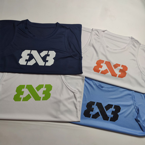 篮球运动背心短袖外贸3x3无袖坎肩网眼3v3速干训练服透气吸汗夏男 - 图2
