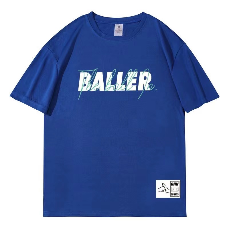 美式篮球短袖t恤速干BALLER训练服运动投篮健身服心形透气半袖体-图1