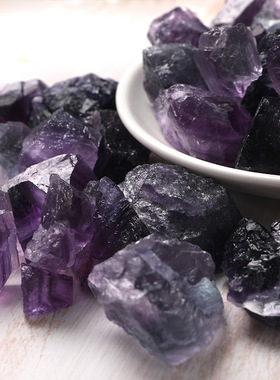 天然绿萤石白绿粉黄紫水晶原石扩香石家居装饰摆件香薰石厂家