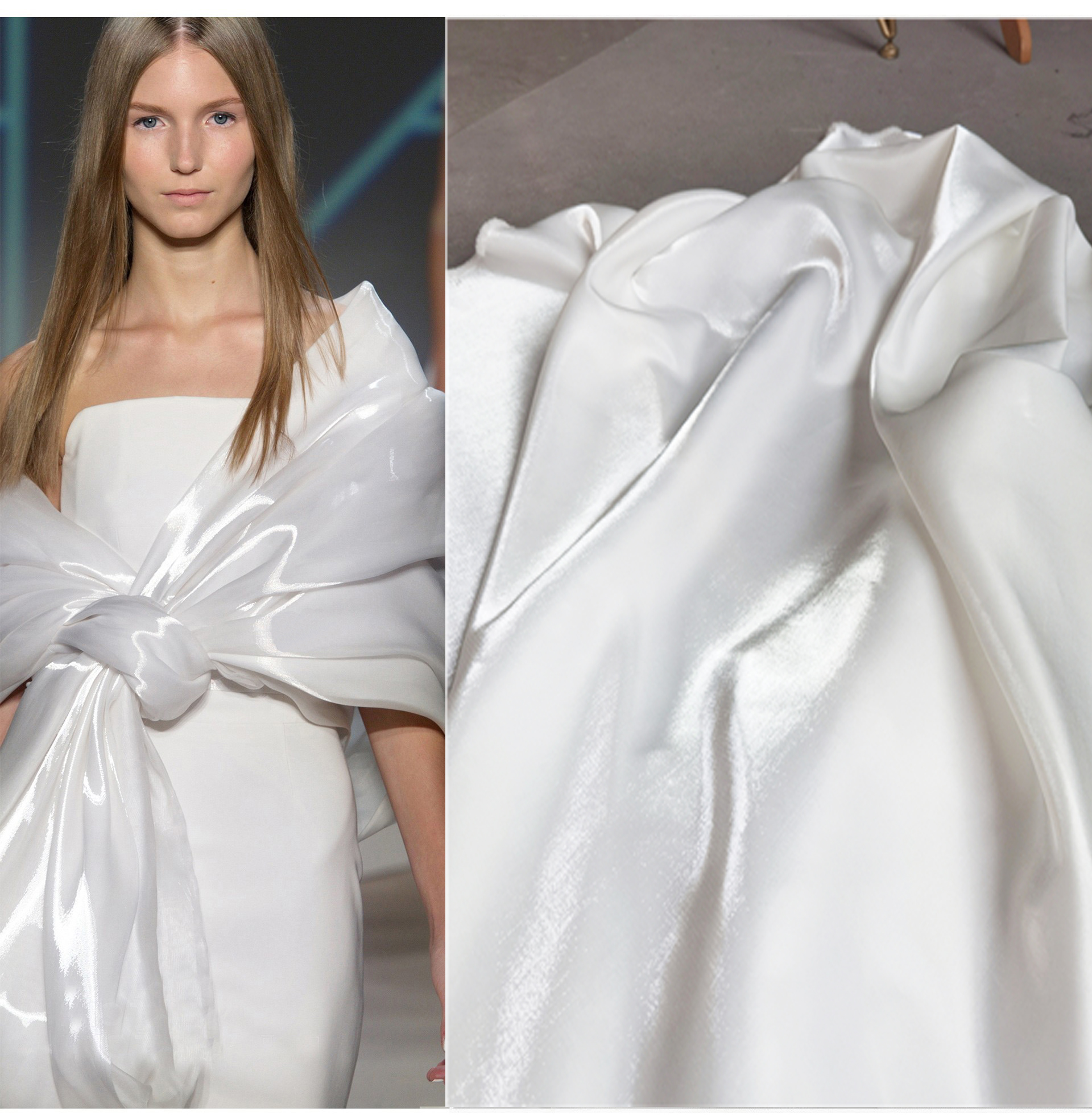 多色入液态反光水晶风衣裤子布料光滑闪光挺括婚纱服装设计师面料 - 图2