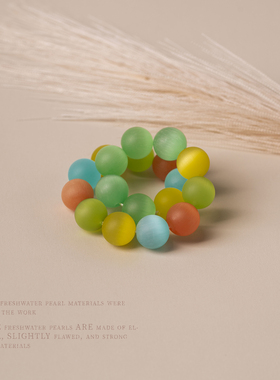 彩色印度手工猫眼琉璃单圈手串