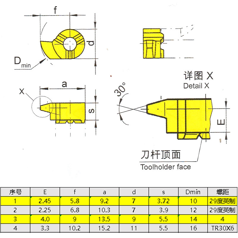 小内孔梯形牙刀片内径螺纹牙刀片6TR小孔牙刀通用梯形牙铣刀T型牙_虎窝淘