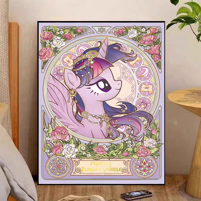 带框钻石画满钻卡通动漫儿童小幅圆钻贴钻砖石绣客厅小马宝莉公主,淘宝优惠券,粉丝福利购,淘宝优惠卷