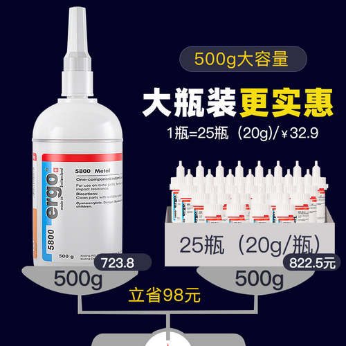 ergo5800瑞士进口万能环保透明强力胶水粘塑料金属陶瓷亚克力木-图1