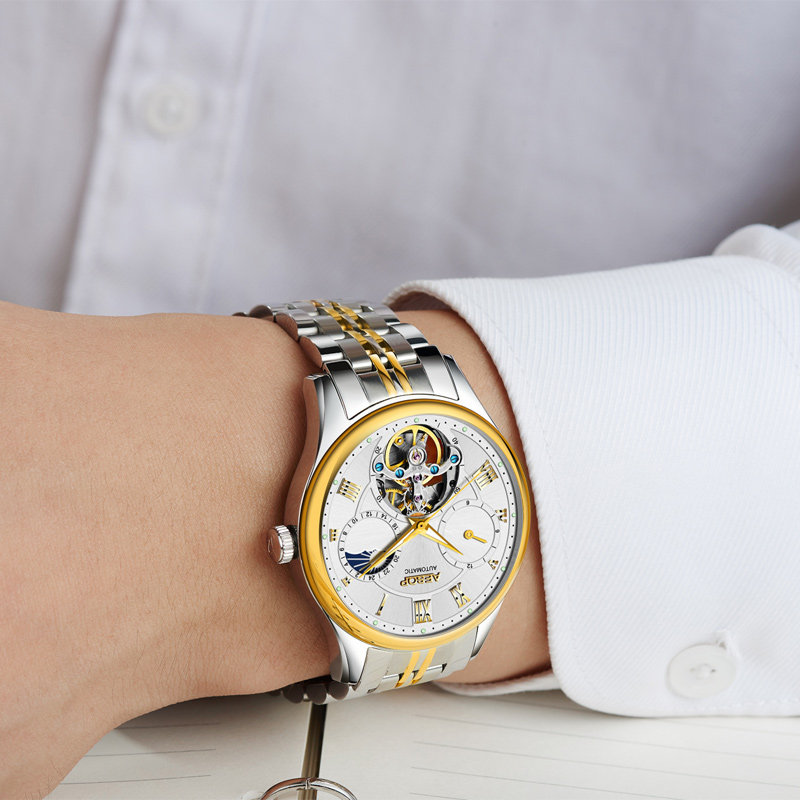 2019新款正品男士全自动防水机械表 aesop利沃国产腕表