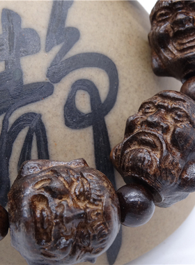 越南沙沉木沉香木雕刻貔貅手串