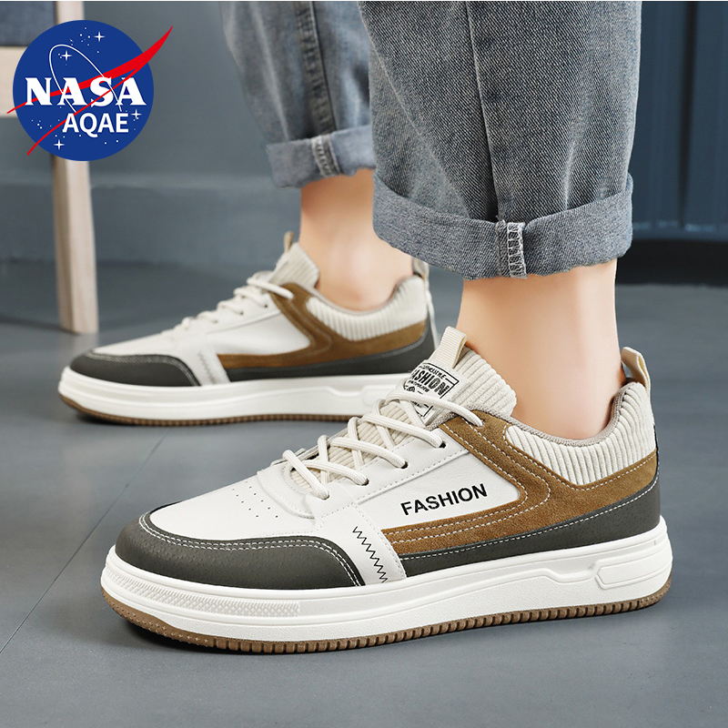 NASA AQAE联名春季运动鞋2024年新款透气轻便潮流百搭休闲男板鞋A-图1