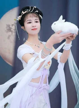 摄影摆件仿真小白兔中秋