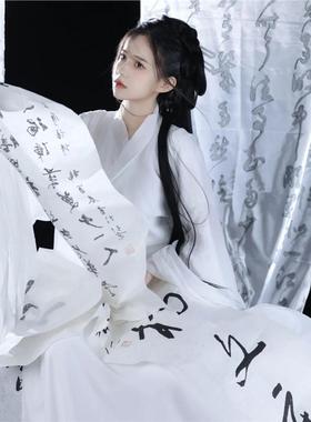 古风诗词书法字画布艺卷轴古书新中式汉服摄影写真拍照道具装饰