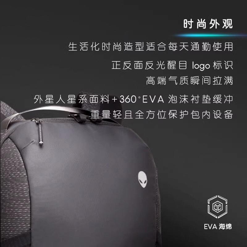 正品Alienware外星人AW323PAW423P游戏双肩电脑包X15 X17 M17.3寸M16 R6 R7 16寸男女大中学生笔记本旅行背包 - 图0