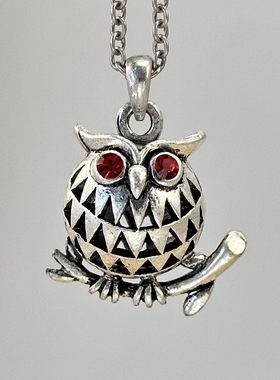 欧美饰品复古项链轻奢时尚高级感简约气质立体猫头鹰女长款毛衣链