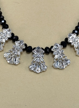 个性黑色时尚轻奢气质夸张锁骨链