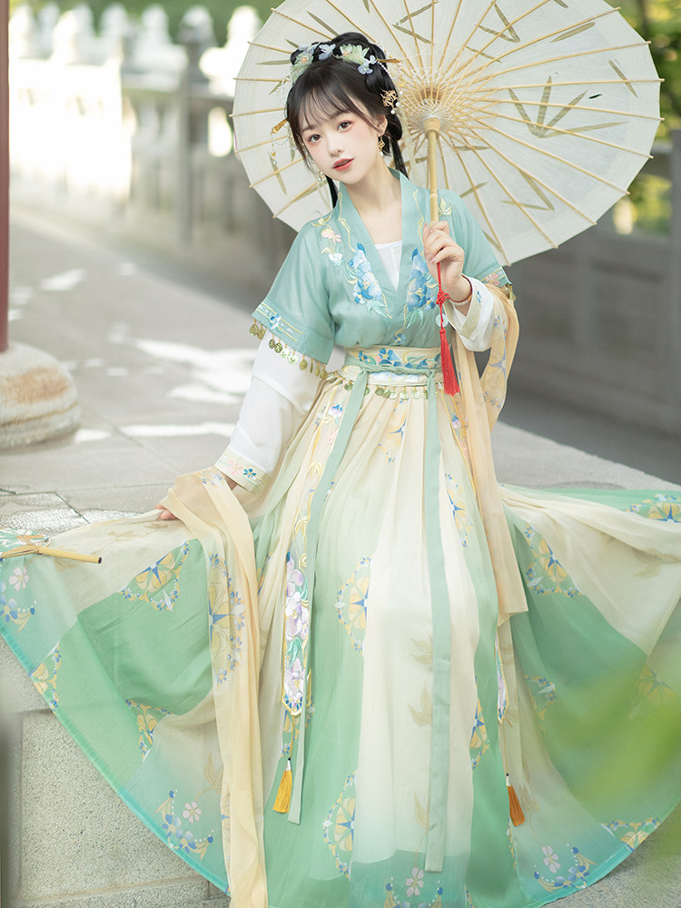 唐朝汉服女装唐制演出服中国舞仙气公主汉服小个子古装唐装褙子夏_虎窝淘