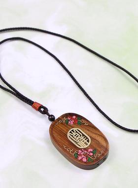 木质雕刻国风项链情侣配饰