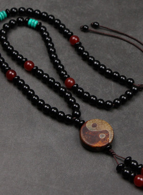 古风天珠吊坠伸缩短款项链