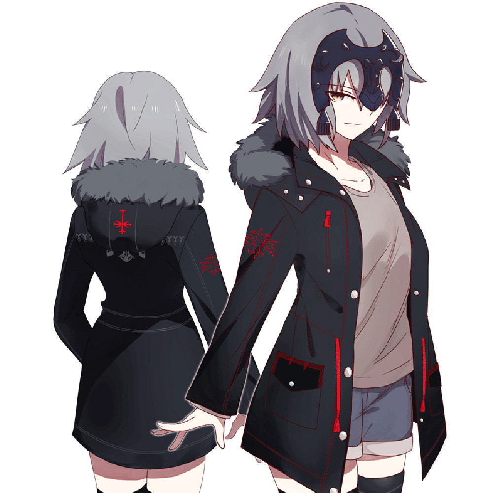 Comic Fate Blackened Joan Of Arc Surrounding Coat Anime Sweater Fgo Two Element Spring And Winter Coat Coat Clothes