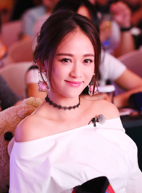 choker陈乔恩黑色脖子蕾丝项圈