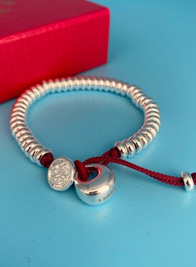 民族风平安喜乐盘缠手串碎银几两手链男女士异域风情红手绳送闺蜜