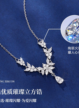 穗穗平安S925银锁骨项链女2025新款轻奢小众高级一字肩晚礼服配饰