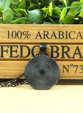 梵高星空时光宝石玻璃吊坠项链