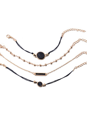 欧美风花纹方块手链