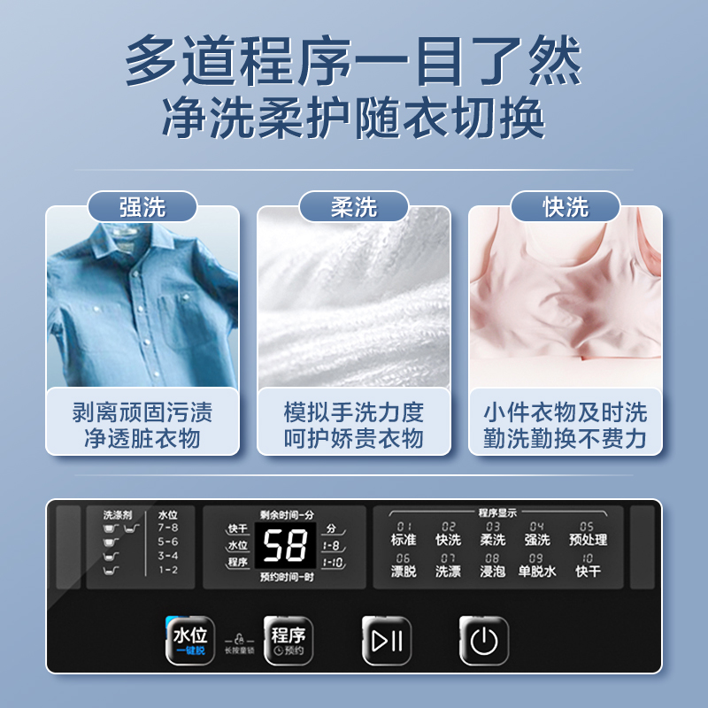 【随心洗】美的6.5 kg全自动洗衣机 美的洗衣机洗衣机