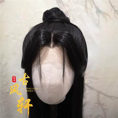 古风轩手钩假发天官谢怜cosplay造型手织前蕾丝美人尖假发 - 图0