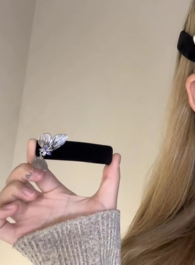 蝶影入梦~新中式立体蝴蝶丝绒发夹子女发饰侧边夹刘海夹国风发卡