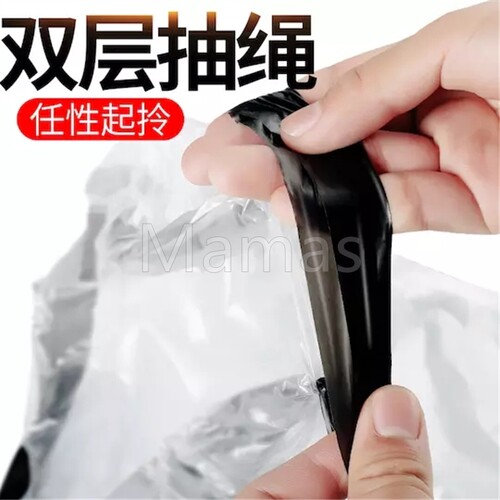 佳曼拉绳断点式自动收口垃圾袋加厚塑料手提抽绳银钢袋一次性家用 - 图1