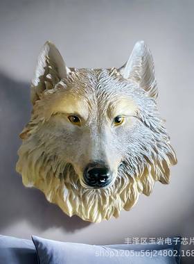 壁挂块面熊猫头仿真老虎头狮子头狼头熊头挂饰品跨境家居装饰墙面