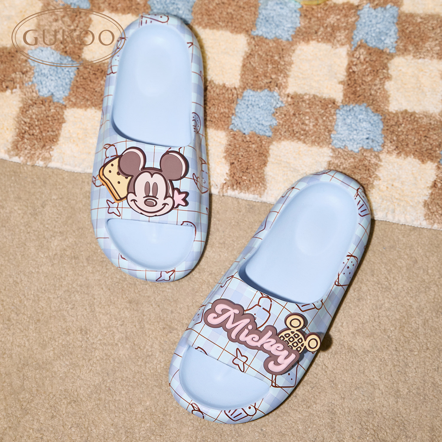Gukoo/果壳拖鞋女夏季迪士尼联名新款踩屎感可爱女士居家凉拖鞋,淘宝优惠券,粉丝福利购,淘宝优惠卷