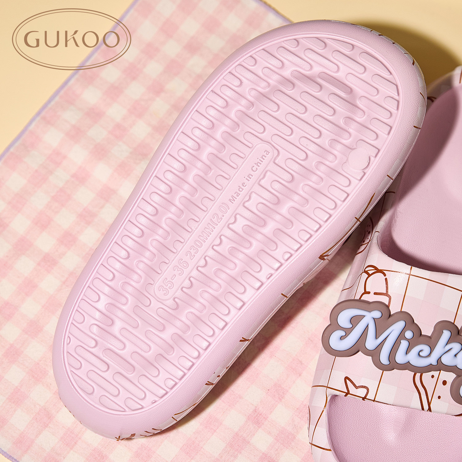 Gukoo/果壳拖鞋女夏季迪士尼联名新款踩屎感可爱女士居家凉拖鞋,淘宝优惠券,粉丝福利购,淘宝优惠卷