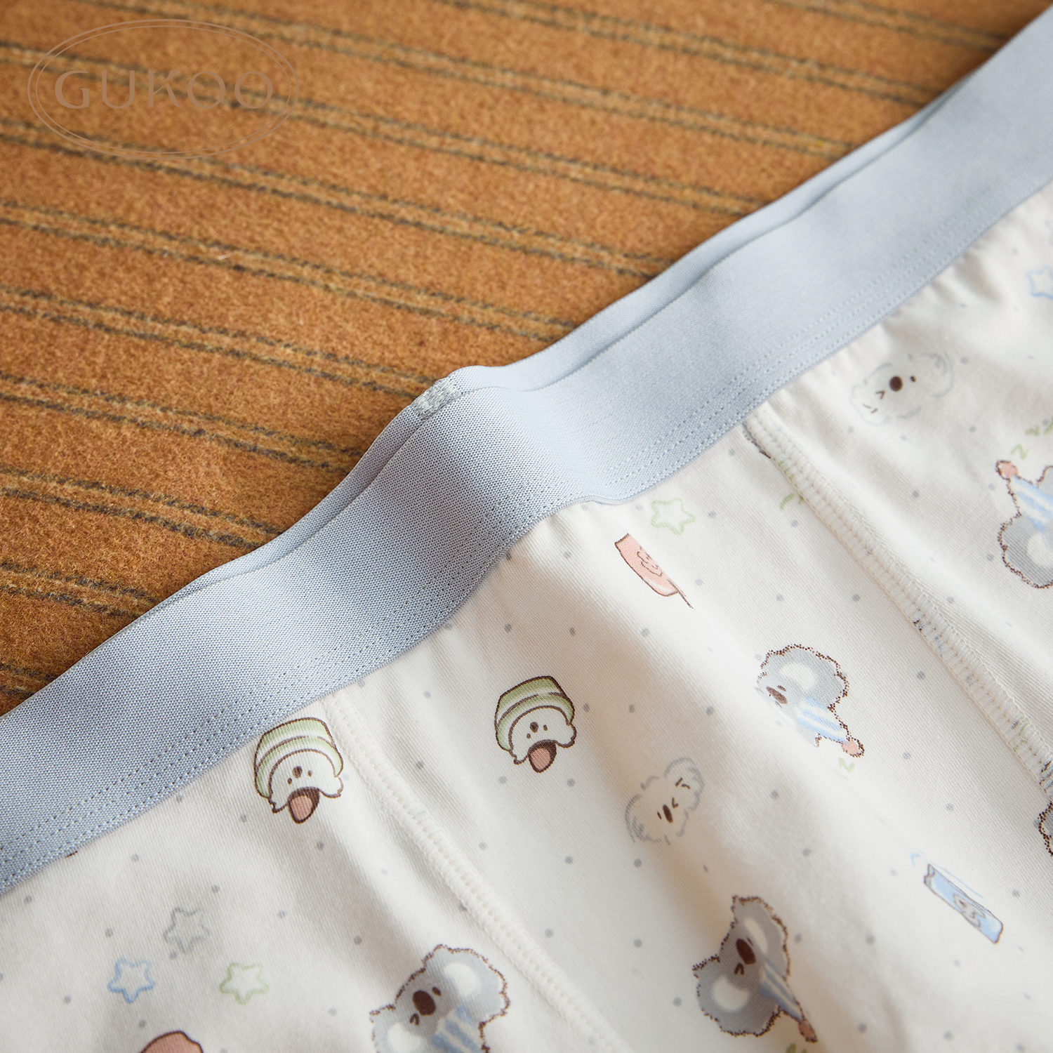 Gukoo/果壳内裤男春夏考拉满印新款抗菌纯棉裆底男士内裤组合 - 图1