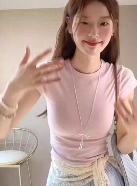 甜美简约抽拉蝴蝶结项链女款韩系小众设计长款卫衣链配饰百搭新款