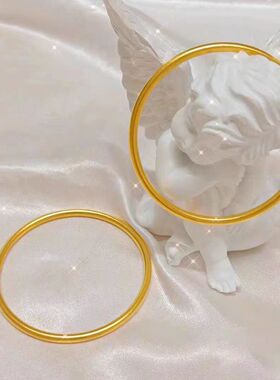 仿黄金实心不脱模手镯素圈光面女