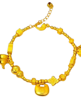 金店同款沙金小胖福葫芦盘缠手链