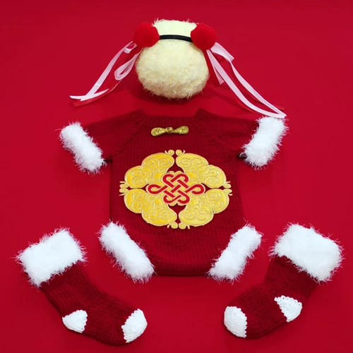 100-дневная детская фотосессия в фотостудии с национальной модной одеждой для ребенка в полнолуние и 100 лет, чтобы привлечь богатство и сокровища, реквизит и одежда для фотосъемки