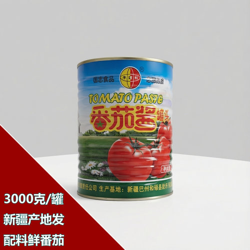 新疆番茄酱3000g罐装新鲜番茄制作酱桶装西红柿酱烧菜做汤料包邮 - 图1