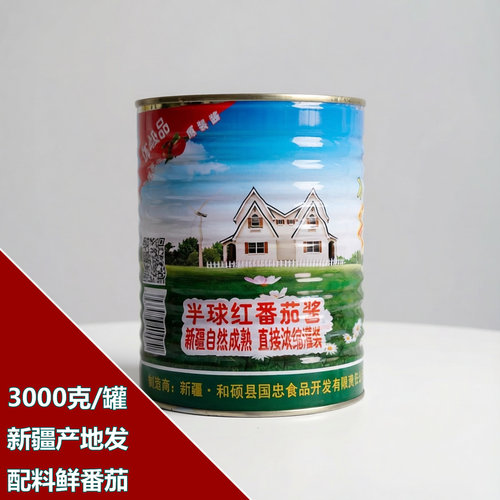新疆番茄酱3000g罐装新鲜番茄制作酱桶装西红柿酱烧菜做汤料包邮 - 图0
