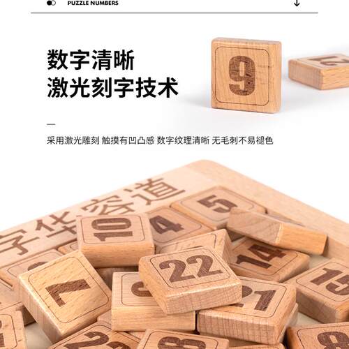 三国数字华容道滑块拼图小学生幼儿童益智力木制玩具九宫格以上 - 图1