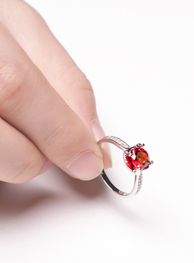 石榴石寻她女纯银原创设计
