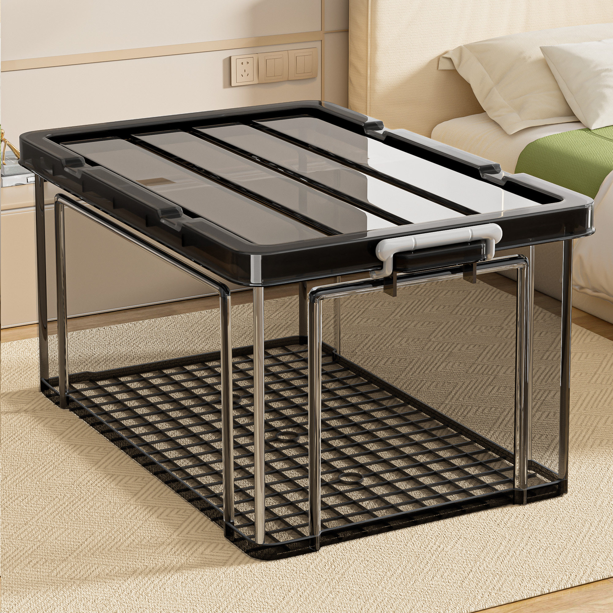 佳帮手大容量透明收纳箱家用衣柜衣物塑料盒子玩具后备箱收纳盒子