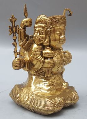 荣华富贵黄铜日本大黑天装饰摆件