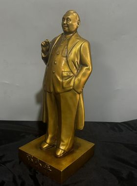 纯铜伟人像站装饰摆件