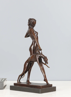 铜雕塑狩猎女神铜像摆件