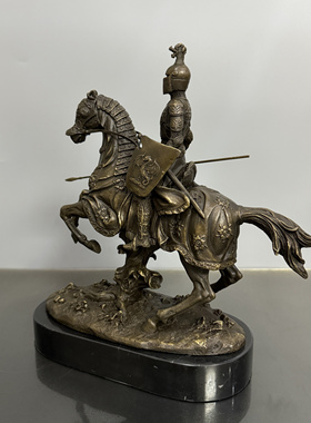 骑士书房摆件铜艺术品欧洲中世纪