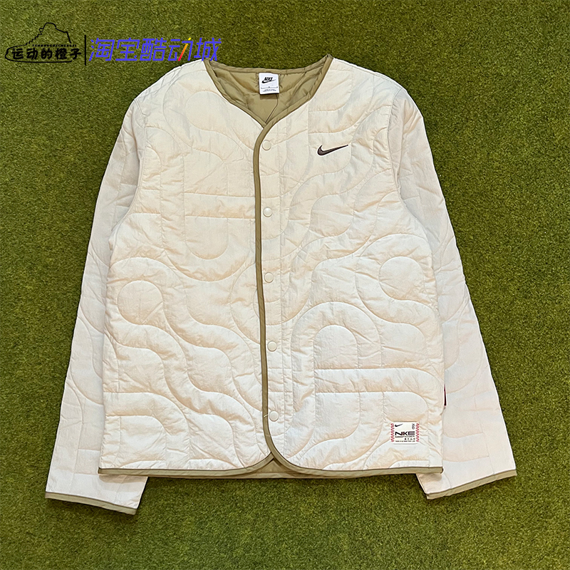 耐克Nike 男CNY新年款刺绣小勾保暖薄棉服外套夹克HV8204-072 - 图1