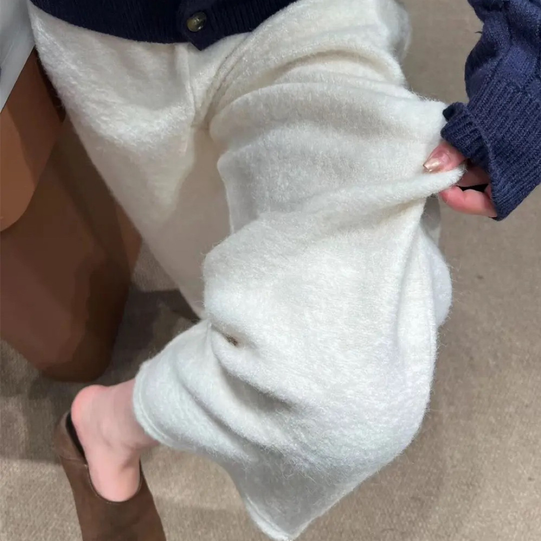 【比个心】韩风咩咩毛软糯加厚直筒阔腿长裤保暖两穿慵懒风休闲裤,淘宝优惠券,粉丝福利购,淘宝优惠卷