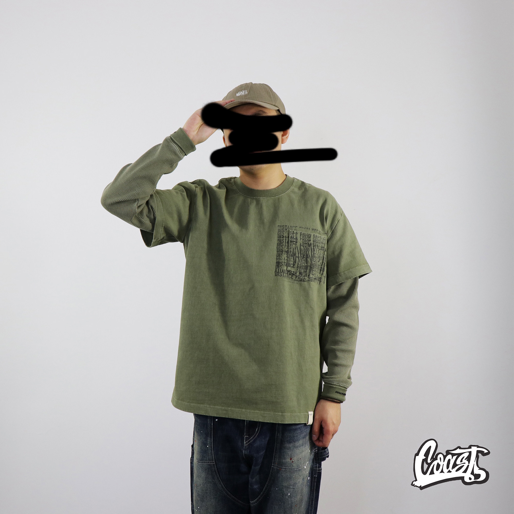 [韓妹必備假兩件] FAUX LAYERED 2-TONE TEE/ 2色